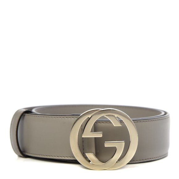 Gucci Interlocking GG Calfskin Belt in Lead Gray New in Dustbag - Picture 1 of 4